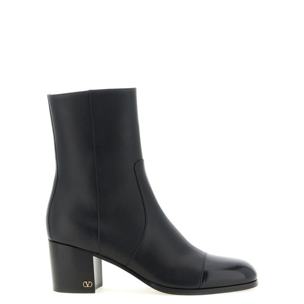 Valentino Garavani Black Calfskin Ankle Women's Boots